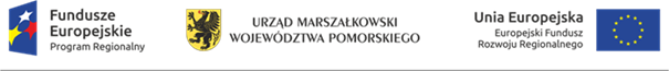 Logotypu funduszy europejskich, Unii Europejskiej oraz Urzędu Marszałkowskiego Województwa Pomorskiego