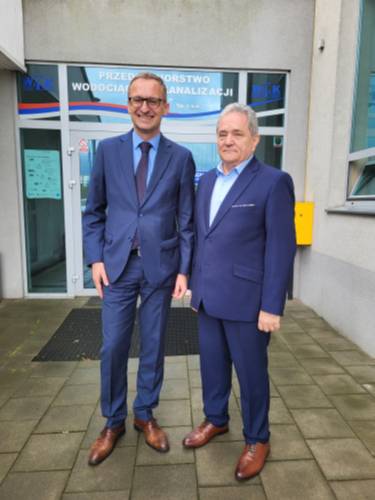 Burmistrz Pruszcza Gdańskiego Janusz Wróbel, ustępujący Prezes WIK Andrzej Macieja.