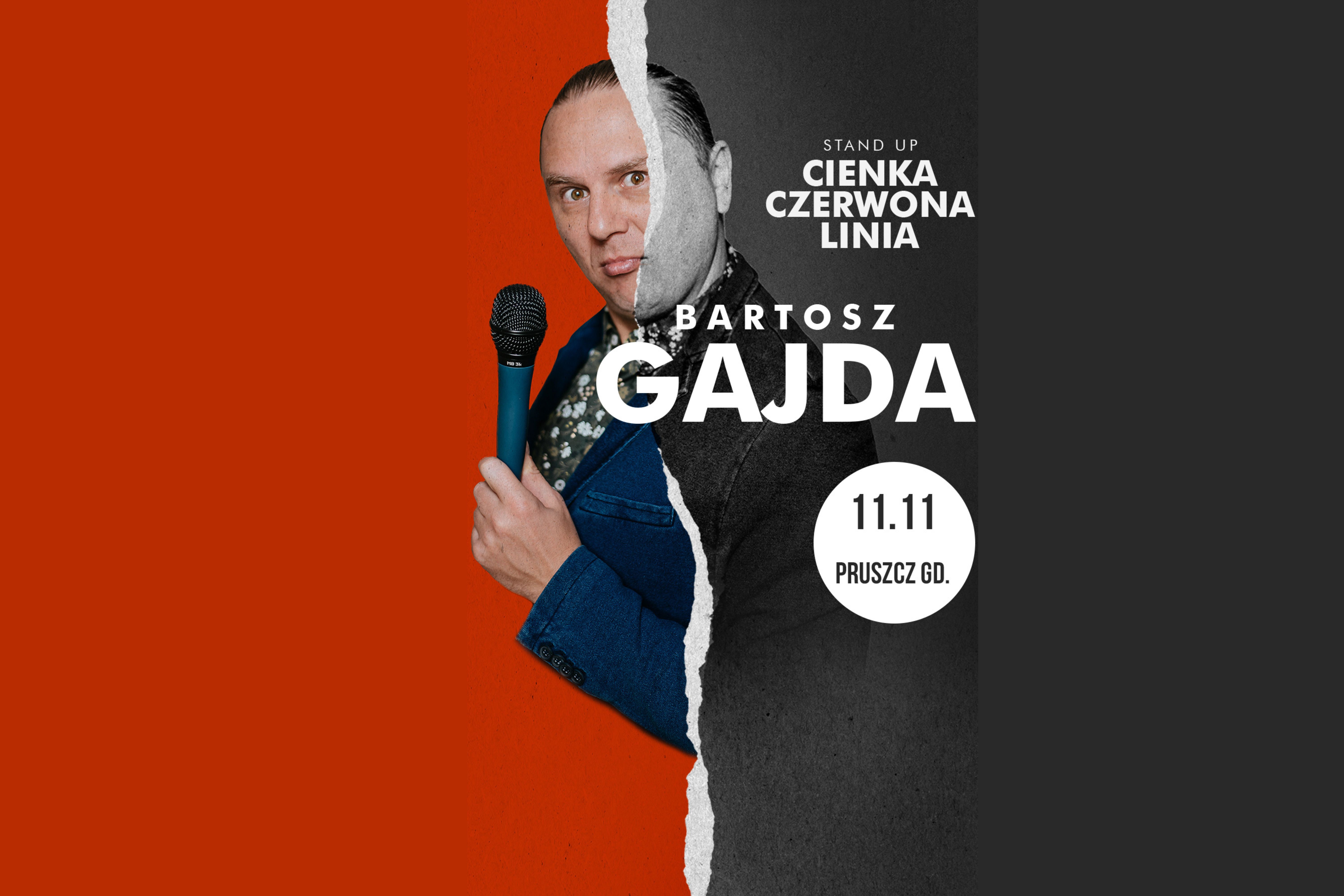 Wydarzenie: BARTOSZ GAJDA – STAND UP, Kiedy? 2024-11-11 19:00, Gdzie? Chopina 34, Pruszcz Gdański, Polska