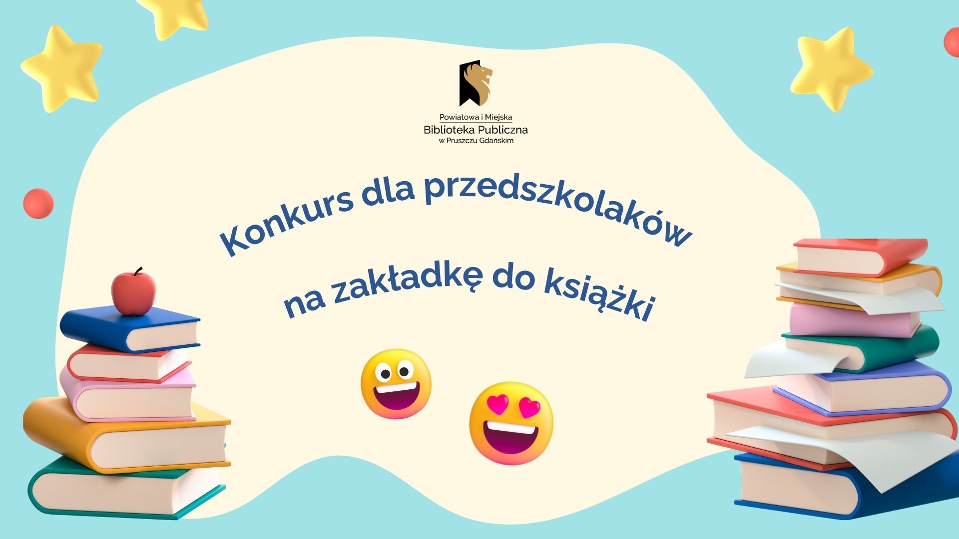 Wydarzenie: Konkurs plastyczny dla przedszkolaków „Zakładka do książki”, Kiedy? 2024-10-09 15:10, Gdzie? Powiatowa i Miejska Biblioteka Publiczna w Pruszczu Gdańskim