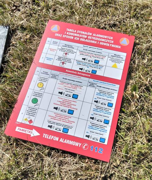 Zbliżenie na planszę z sygnałami ostrzegawczymi