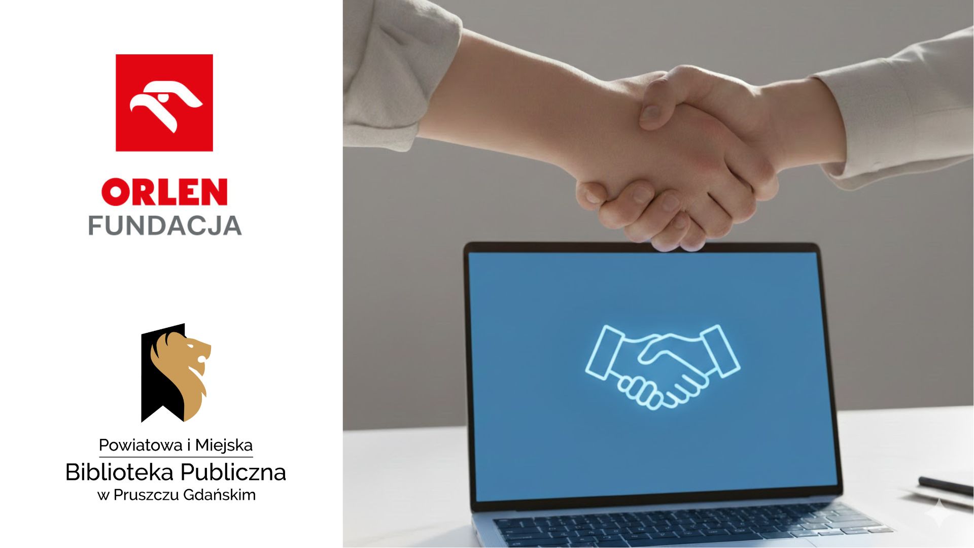 aktualność: Grant od Fundacji ORLEN dla Powiatowej i Miejskiej Biblioteki Publicznej w Pruszczu Gdańskim